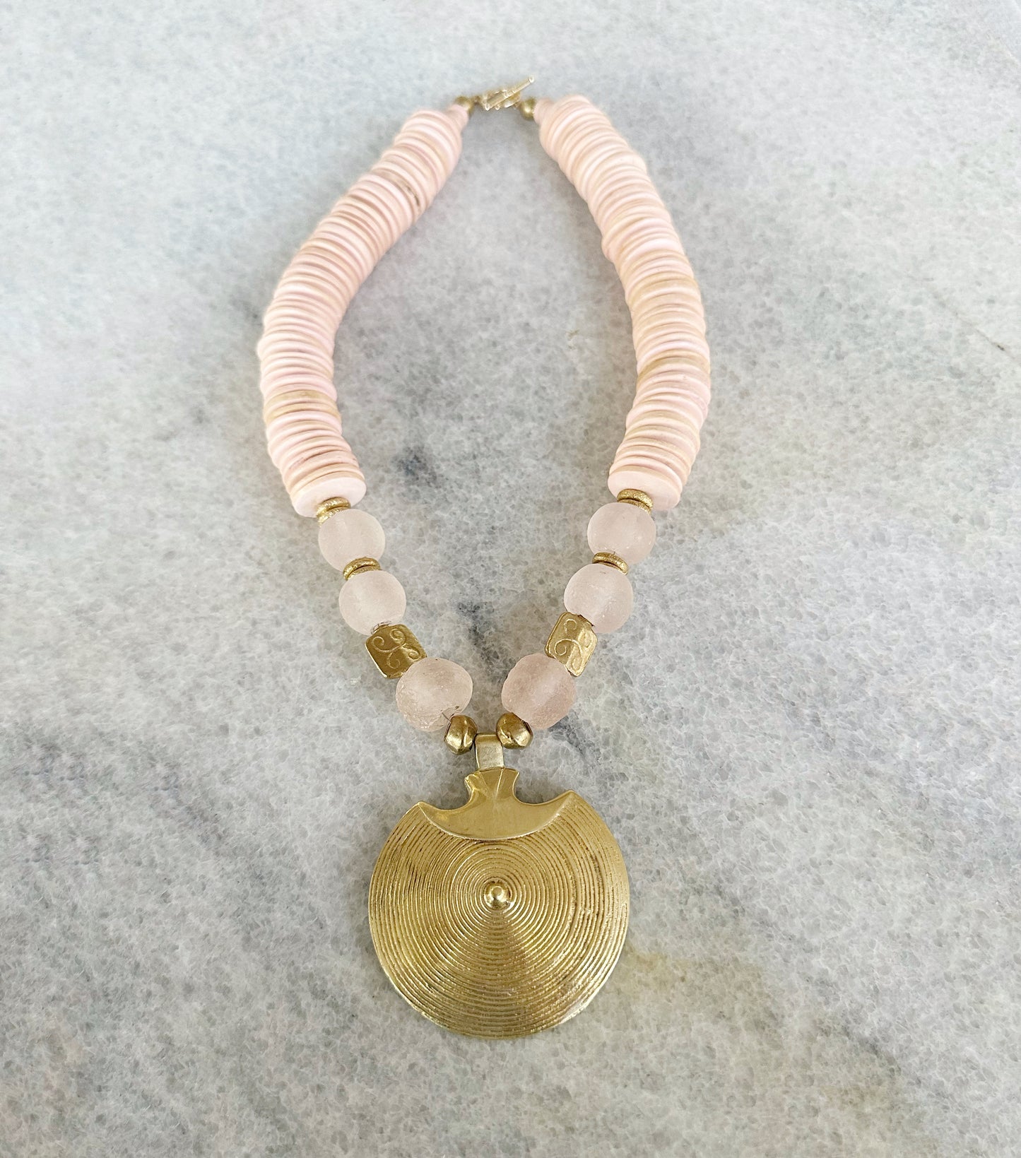 Large Brass Pendant Necklace