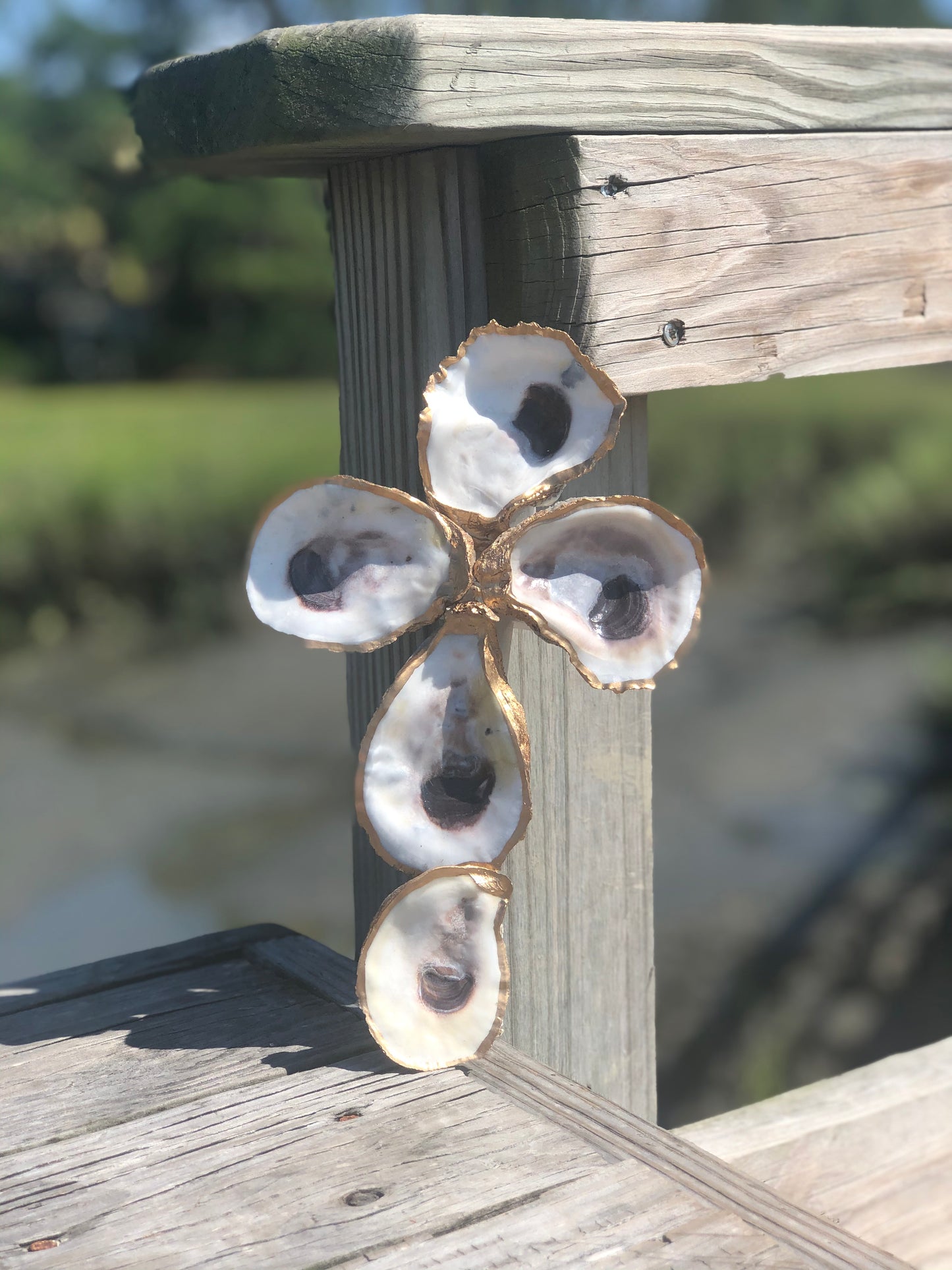 Gold-Gilded Oyster Cross