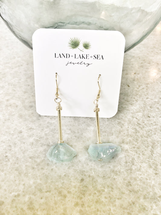 Blue Crystal Drop Earrings