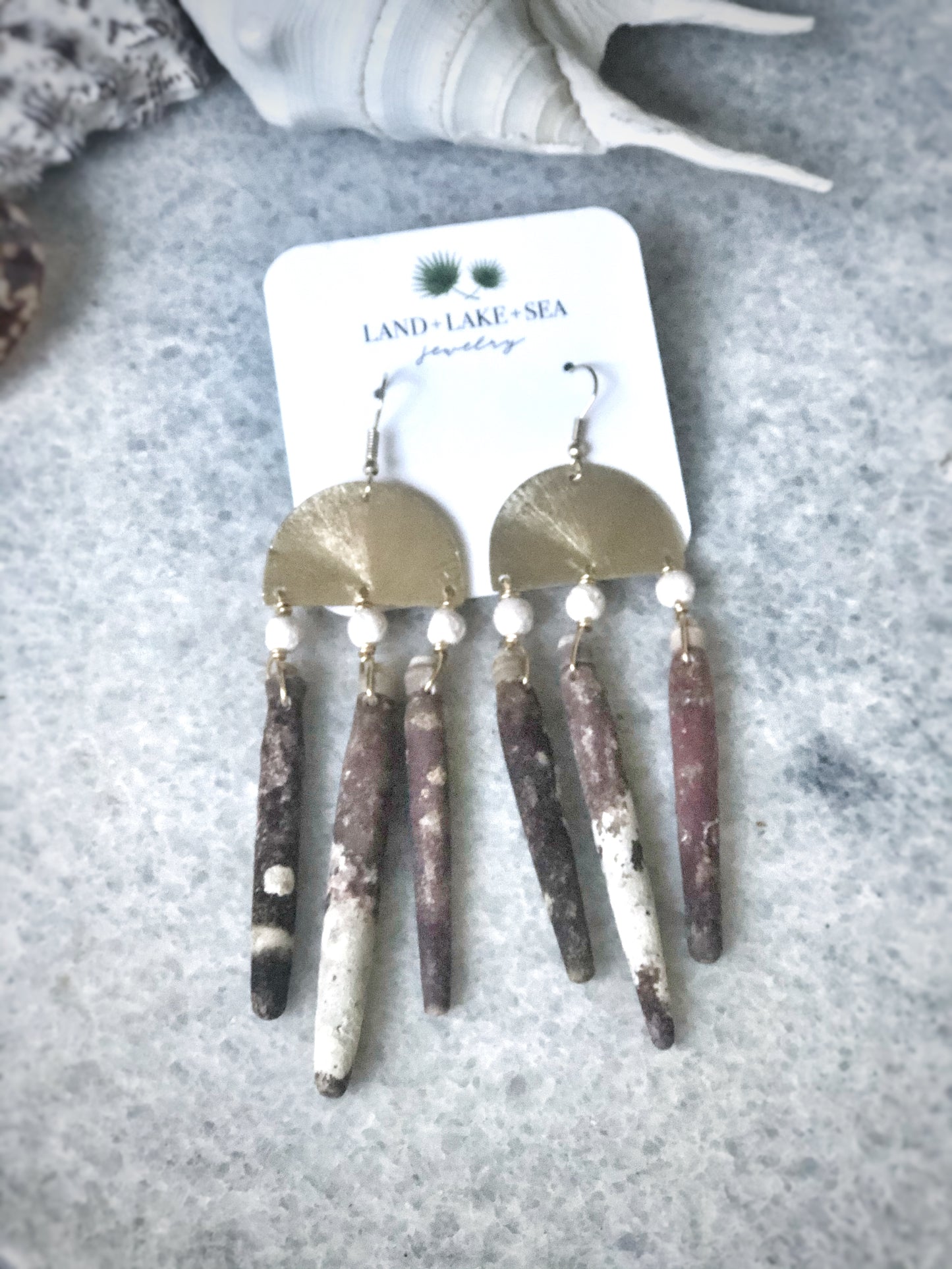 Sea Urchin Spine Chandelier Earrings