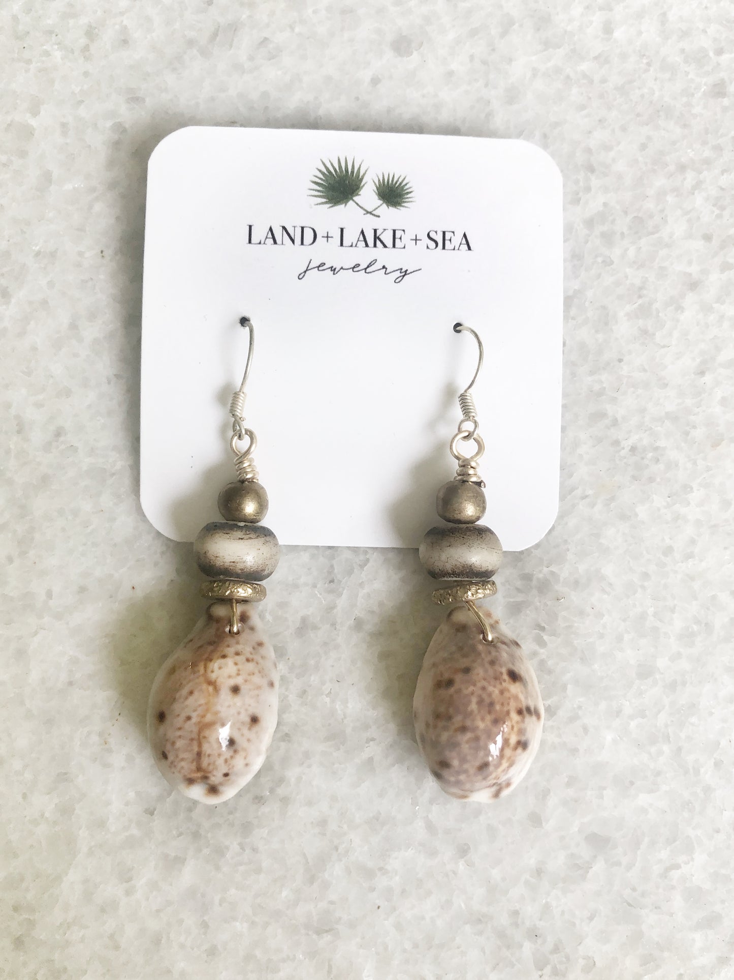 Lynx Cowrie Shell Earrings