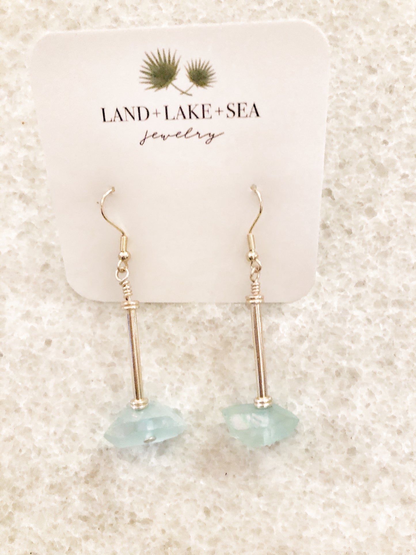 Blue Crystal Drop Earrings