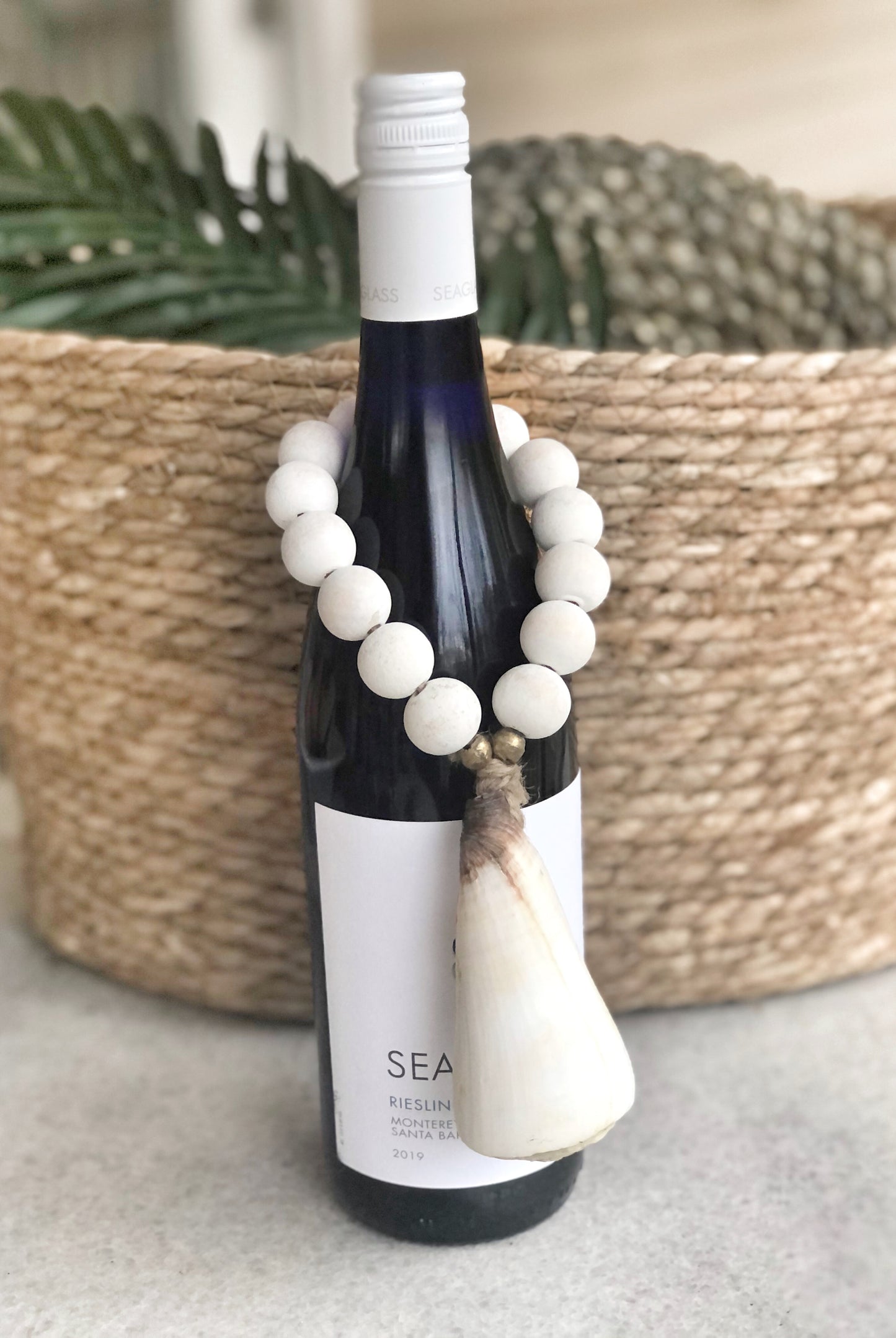 White Cone Shell Wine Charm