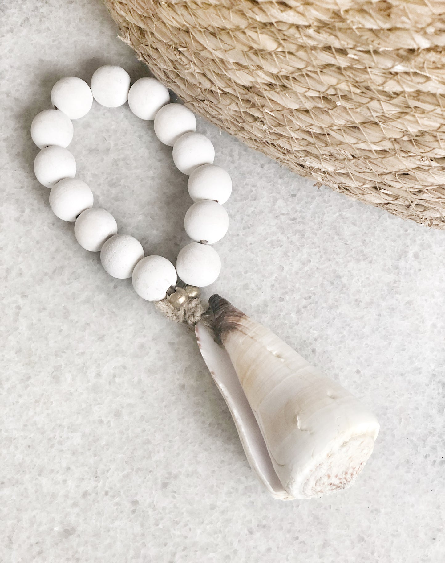 White Cone Shell Wine Charm