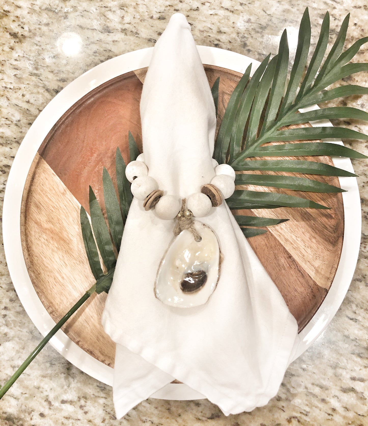 Oyster Napkin Rings with Coconut