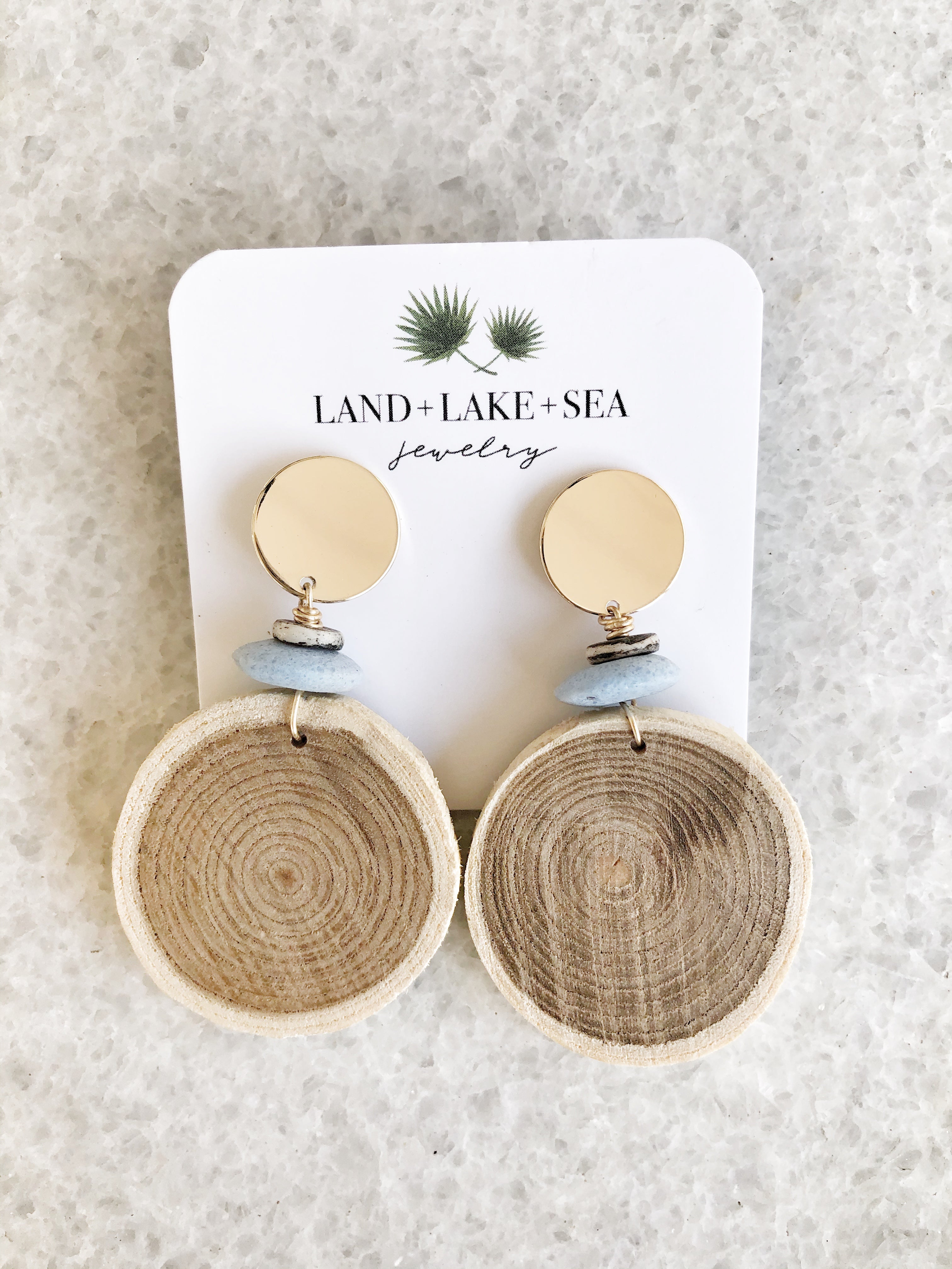 Wood on sale slice earrings