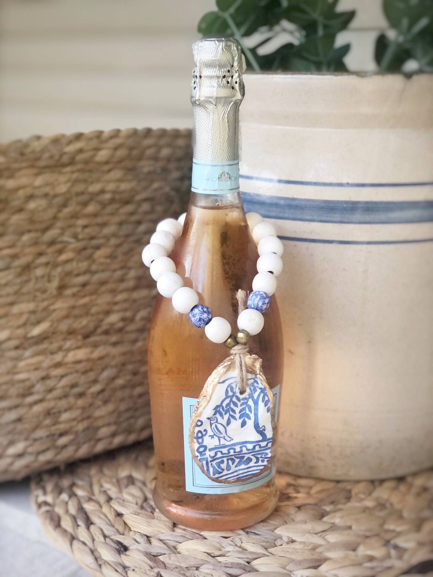 Chinoiserie Oyster Wine or Bottle Charm