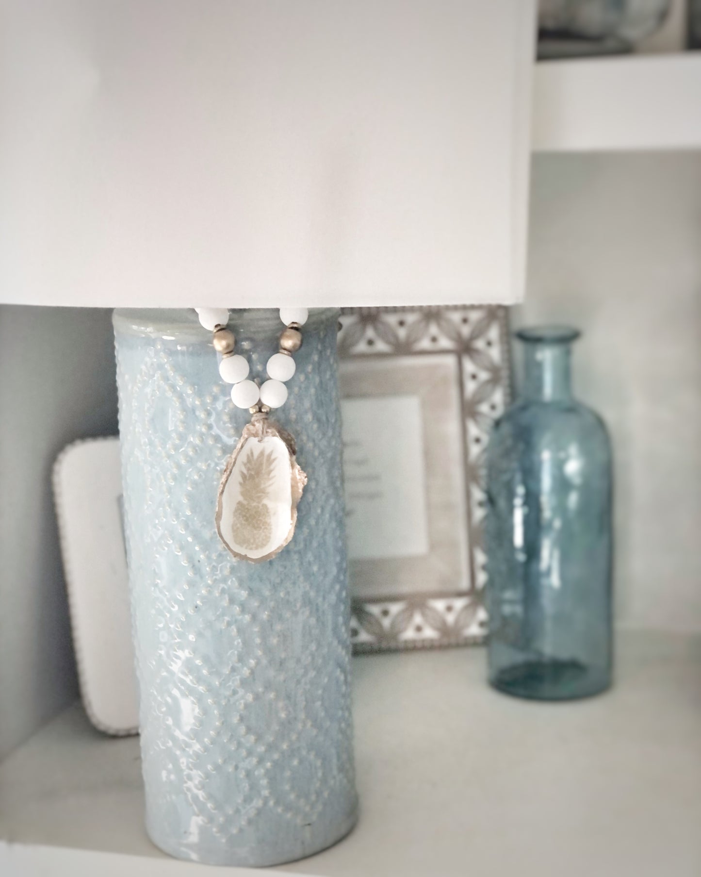 Gold and White Pineapple Lamp Charm