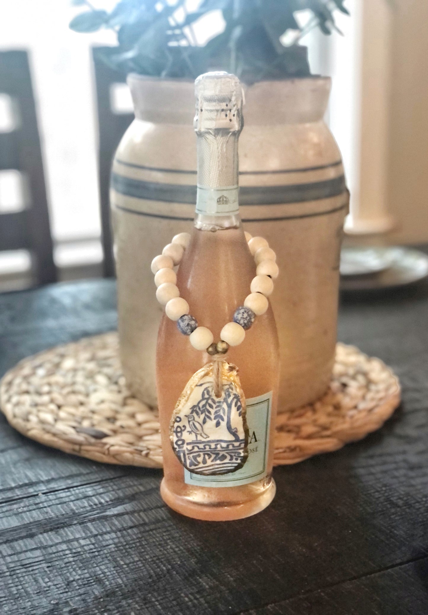 Chinoiserie Oyster Wine or Bottle Charm