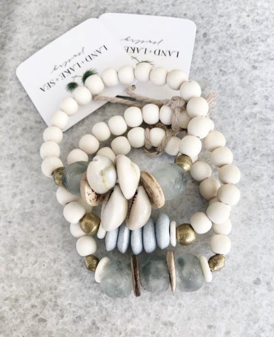 Cowrie Shell, Stack Bracelets