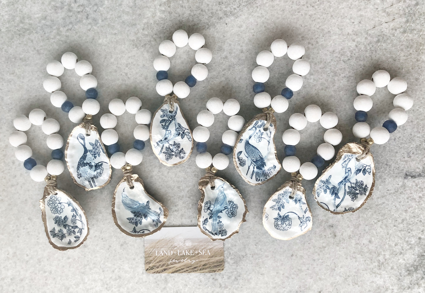 Blue and White Bird Napkin Rings